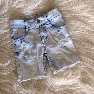Raxtin Boys Acid Wash Blue Shorts